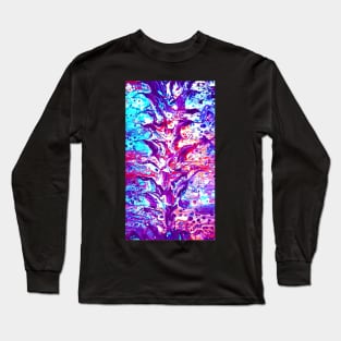 Abstract Bean Stalk in Purple Blues Red Long Sleeve T-Shirt